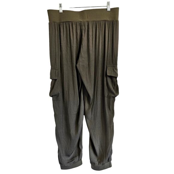 Jessica Simpson Pull-On Soft Utility Joggers Kalamata Military Green Size Large - Picture 3 of 6